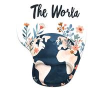 Alfombrilla Ratón Ergonómica con Reposamuñecas de Espuma Viscoelástica, Base Antideslizante PU, Soporte de Muñeca Cómodo para Oficina, Laptop, Lavable y Duradera (Tierra & Flor, 23x19cm) 6H-302