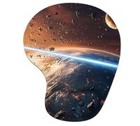 Alfombrilla Ratón Ergonómica con Reposamuñecas de Espuma Viscoelástica, Base Antideslizante PU, Soporte de Muñeca Cómodo para Oficina, Laptop, Lavable y Duradera (Tierra & Moderno, 23x19cm) 6H-303