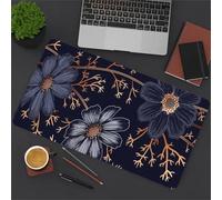 Alfombrilla Ratón Escritorio XXL 600x300x2 mm, Flores Sencillas Alfombrilla Escritorio Gaming con Bordes Reforzados, Protector de Mesa Antideslizante para Teclado y Ratón, Oficina y Juego