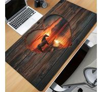 Alfombrilla Ratón Escritorio XXL 600x300x3 mm, Animales Atardecer Gatos Alfombrilla Escritorio Gaming con Bordes Reforzados, Protector de Mesa Antideslizante para Teclado y Ratón, Oficina y Juego