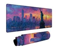 Alfombrilla Ratón Estatua de la Libertad Alfombrilla Ratón XXL 40x90x0.3cm Impermeable Mousepad Abstracto Bordes sellados Mayor precisión y Velocidad per Teclado Portatil Gaming Oficina DBYH-3654