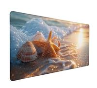 Alfombrilla Ratón Estrella De Mar Alfombrilla Ratón XXL 1000x500mm, Mouse Pad Playa Mousepad con Base de Goma Antideslizante, Impermeable Tapete Escritorio Accesorios Gaming para Gamers -lsy26035M