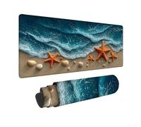 Alfombrilla Ratón Estrella De Mar Alfombrilla Ratón XXL 100x50cm, Mouse Pad Playa Mousepad con Base de Goma Antideslizante, Impermeable Tapete Escritorio Accesorios Gaming para Gamers, PC -hjw2601SC