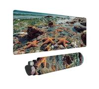 Alfombrilla Ratón Estrella De Mar Alfombrilla Ratón XXL 800x300x3mm, Mouse Pad Animal Mousepad con Base de Goma Antideslizante, Impermeable Tapete Escritorio Accesorios Gaming para Gamers -hjw2601VF