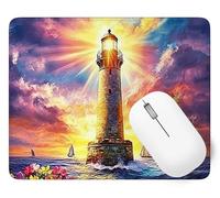 Alfombrilla Ratón Faro Alfombrilla de Ratón 360 x 300 mm Mouse pad Pequeño con Base de Goma Lago Antideslizante, Superficie Resistente a Salpicaduras, Portátil Mouse Pad, Gamer Regalos Navidad p1j-938