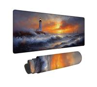 Alfombrilla Ratón Faro Alfombrilla Ratón XXL 1500x800x3mm, Mouse Pad OcéAno Mousepad con Base de Goma Antideslizante, Impermeable Tapete Escritorio Accesorios Gaming para Gamers, PC, Regalo -hjw2601FR