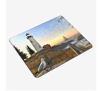 Alfombrilla Ratón Faro Mini Mousepad 42x35cm, Atardecer Alfombrilla Gaming, Tapete Escritorio con Bordes Cosidos, Protector Escritorio con Base Goma Antideslizante Oficina Accesorios Gaming S0-208