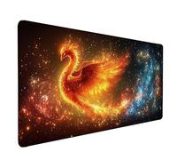 Alfombrilla Ratón FéNix Alfombrilla Ratón XXL 800x400mm, Mouse Pad Rojo Mousepad con Base de Goma Antideslizante, Impermeable Tapete Escritorio Accesorios Gaming para Gamers, PC, Regalo -lsy26034E