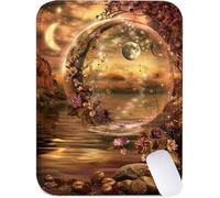 Alfombrilla Ratón Flor Alfombrilla Escritorio Impermeable, 320 x 260 mm Mini Mouse Pad Luna Aprotector Escritorio Antideslizante, Mousepad para Ratón Inalámbrico, Viajes, Oficina, Portátil J2-28