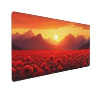 Alfombrilla Ratón Flor Alfombrilla Gaming Atardecer 600x300 mm Grande Mouse Pad XXL Impermeable con Bordes Cosidos Alfombrilla Escritorio, Mouse Mat para Hogar, Oficina y Sala de Juegos 2S-929