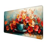 Alfombrilla Ratón Flor Alfombrilla Raton XXL 1500 x 800 mm, Impermeable Mouse Pad CáRtamo Mousepad con 3MM Bordes Cosidos Base de Goma Antideslizante Accesorios Gaming para Jugadores -hjw2506HP