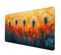 Alfombrilla Ratón Flor Alfombrilla Raton XXL 600 x 300 mm, Impermeable Mouse Pad Diente De LeóN Mousepad con 3MM Bordes Cosidos Base de Goma Antideslizante Accesorios Gaming para Jugadores -hjw2506D5