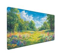 Alfombrilla Ratón Flor Alfombrilla Ratón XXL 800x300x3mm, Pradera Mouse Pad Gaming con Base de Goma Antideslizante, Superficie Resistente a Salpicaduras y Bordes Cosidos, Mousepad para PC, Model 517