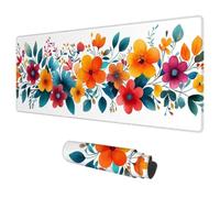 Alfombrilla Ratón Flor Mouse Pad XXL 700x300 mm Planta Impermeable Mousepad Alfombrilla Gaming Tapete Escritorio de Goma Antideslizante Desk Mat con Bordes Cosidos para Oficina Regalo Hombre F-73