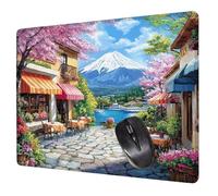 Alfombrilla Ratón Flores Cerezo Mouse Pad Montaña Alfombrilla Escritorio, 34x28x0.3cm Tapete Rato, con Base de Goma Antideslizante, Mejora la precisión y la Velocidad Pequeña Mousepad Portátil H0-327