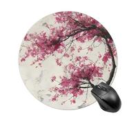 Alfombrilla Raton Flores De Cerezas Estilo WABI Sabi Alfombrillas De Mouse | 20Cm Alfombrilla De Ratón Bordes Cosidos Portátil Alfombrillas De Mouse Para Hogar Pc Juego