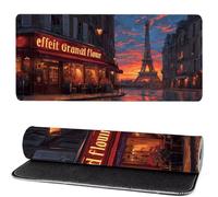 Alfombrilla Raton Francia, ParíS Mouse Pad 1200 x 600 x 3mm Gaming Mouse Pad, Superficie Inferior Antideslizante, Movimiento Ratón más Suave, Alfombrilla Escritorio, Mejora Precision y Velocidad ks-87