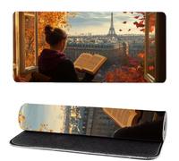 Alfombrilla Raton Francia, ParíS Mouse Pad 800 x 400 x 3mm Gaming Mouse Pad, Superficie Inferior Antideslizante, Movimiento Ratón más Suave, Alfombrilla Escritorio, Mejora Precision y Velocidad ks-88