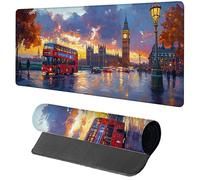 Alfombrilla Ratón Gaming 1000x500x3mm Big Ben, Alfombrilla Escritorio XXL AutobúS, Protector Escritorio con Base de Goma Antideslizante, Mouse Pad con Bordes Cosidos, Desk Mat para PC Oficina I-4801