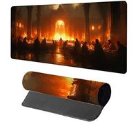 Alfombrilla Ratón Gaming 1000x500x3mm La úLtima Cena, Alfombrilla Escritorio XXL Vista Nocturna, Protector Escritorio con Base de Goma Antideslizante, Mouse Pad con Bordes Cosidos, Desk Mat Y-7780