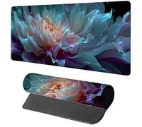 Alfombrilla Ratón Gaming 1200x600x3mm Flor, Alfombrilla Escritorio XXL Planta, Protector Escritorio con Base de Goma Antideslizante, Mouse Pad con Bordes Cosidos, Desk Mat para Gamer Oficina PC W-6054