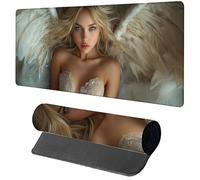 Alfombrilla Ratón Gaming 1600x800x3mm Ala, Alfombrilla Escritorio XXL Mujer, Protector Escritorio con Base de Goma Antideslizante, Mouse Pad con Bordes Cosidos, Desk Mat para Gamer, Oficina, PC 2-4920