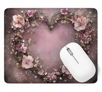 Alfombrilla Ratón Gaming 22 x 18 cm, Mouse Pad Amar con Impermeable y Antideslizante, Accesorios Alfombrilla de Ratón Flor Mejora la Precisión y Velocidad, para Oficina Casa, Regalo de Mujeres p1j-919