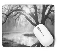 Alfombrilla Ratón Gaming 32 x 26 cm, Mouse Pad Árbol con Impermeable y Antideslizante, Accesorios Alfombrilla de Ratón Lago Mejora Precisión y Velocidad, para Oficina Casa, Regalo de Mujeres p1j-372