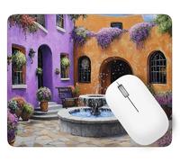 Alfombrilla Ratón Gaming 32 x 26 cm, Mouse Pad Flor con Impermeable y Antideslizante, Accesorios Alfombrilla de Ratón Arquitectura Mejora la Precisión y Velocidad Casa, Regalo de Mujeres p1j-368