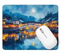 Alfombrilla Ratón Gaming 32 x 26 cm, Mouse Pad Lago con Impermeable y Antideslizante, Accesorios Alfombrilla de Ratón Arquitectura Mejora la Precisión y Velocidad Casa, Regalo de Mujeres p1j-889