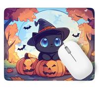 Alfombrilla Ratón Gaming 42 x 35 cm, Mouse Pad Víspera de Todos los Santos con Impermeable y Antideslizante, Accesorios Alfombrilla de Ratón Gato Mejora Precisión y Velocidad, Regalo Mujeres p1j-363