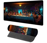 Alfombrilla Ratón Gaming 600x300x3mm La úLtima Cena, Alfombrilla Escritorio XXL Hombre, Protector Escritorio con Base de Goma Antideslizante, Mouse Pad con Bordes Cosidos, Desk Mat para Oficina 5-5407