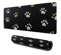 Alfombrilla Ratón Gaming 700x300, Mejora la Velocidad y la Precisión, Negro Huella Mouse Pad Base de Goma Antideslizante, Alfombrillas Raton de Oficina y Casa, Accesorio Gaming para Ratón Teclado S165