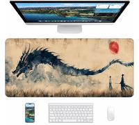 Alfombrilla Ratón Gaming Abstracto, Alfombrilla Ratón XXL 700x300x3mm, Mouse Pad con Bordes cosidos, Tapete Escritorio con Base de Goma Antideslizantek, Accesorios Gaming, Regalo Mujer, DragóN L-9608