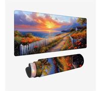 Alfombrilla Ratón Gaming Atardecer Alfombrilla Ratón XXL 31.5 x 11.8 Inch, Flor Impermeable Mouse Pad Mejora La Precisión y La Velocidad, Base de Goma Antideslizante, Mousepad para Oficina, Model 161