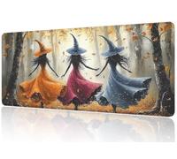 Alfombrilla Ratón Gaming Bruja, Alfombrilla Raton XXL 800x300, Antivibraciones Silenciosa, Base Goma Ultra-Adherente, Antideslizante Bordes Reforzados, para Esports y Diseño Profesional (Otoño) M1-186