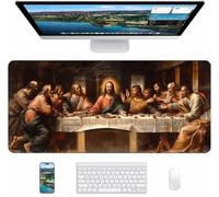 Alfombrilla Ratón Gaming Hombre, Alfombrilla Ratón XXL 600x300x3mm, Mouse Pad con Bordes cosidos, Tapete Escritorio con Base de Goma Antideslizantek, Accesorios Gaming Regalo, La úLtima Cena 5-4433