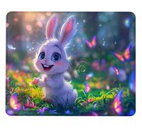 Alfombrilla Ratón Gaming Mouse Pad Conejo Mousepad con Bordes Cosidos, Impermeable, Antideslizante Alfombrilla Raton Mejora Precisión y la Velocidad, para Juegos Oficina Regalos 260x220mm Y0-816