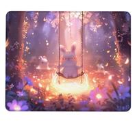 Alfombrilla Ratón Gaming Mouse Pad Conejo Mousepad con Bordes Cosidos, Impermeable, Antideslizante Alfombrilla Raton Mejora Precisión y la Velocidad, para Juegos Oficina Regalos 520x250mm Y0-818