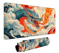 Alfombrilla Ratón, Gaming Mouse Pad XXL 1000x500x3mm Lavable, Precisión Velocidad en Juegos-Antideslizante-Superficie de Tejido, Mouse Mat de Oficina Gaming en Casa (Dragón Que Escupe Fuego) L#L1479