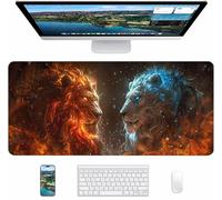 Alfombrilla Ratón Gaming Rojo, Alfombrilla Ratón XXL 1000x500x3mm, Mouse Pad con Bordes cosidos, Tapete Escritorio con Base de Goma Antideslizantek, Accesorios Gaming, Regalo Mujer, LeóN 3-8915