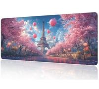 Alfombrilla Ratón Gaming Rosa, Alfombrilla Raton XXL 1200x500, Antivibraciones Silenciosa, Base Goma Ultra-Adherente, Antideslizante Bordes Reforzados, para Esports y Diseño Profesional (París) M1-768