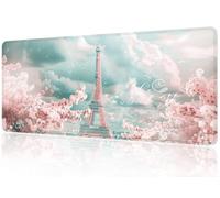 Alfombrilla Ratón Gaming Rosa, Alfombrilla Raton XXL 1200x600, Antivibraciones Silenciosa, Base Goma Ultra-Adherente, Antideslizante Bordes Reforzados, para Esports y Diseño Profesional (París) M1-700