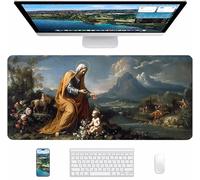 Alfombrilla Ratón Gaming Verde, Alfombrilla Ratón XXL 700x300x3mm, Mouse Pad con Bordes cosidos, Tapete Escritorio con Base de Goma Antideslizantek, Accesorios Gaming, Regalo Mujer, Dios J-2329