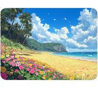 Alfombrilla Ratón Gaming, Vista al mar Mouse Pad con Bordes Cosidos, Base de Goma Antideslizante Alfombrilla de Ratón, Mejora la Velocidad, Mousepad para Oficina, Regalos (150x200x3mm Planta) qw-87