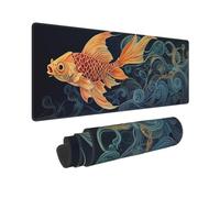 Alfombrilla Ratón Gaming XXL 1000x500mm Alfombrilla de ratón Grande, pez Amarillo Mouse Pad XXL, con Bordes Cosidos y Base de Goma Antideslizante Mousepad Gaming, para PC, Jugadores, Oficina, P12876