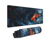 Alfombrilla Ratón Gaming XXL 1000x500mm Alfombrilla de ratón Grande, pez Rojo Mouse Pad XXL, con Bordes Cosidos y Base de Goma Antideslizante Mousepad Gaming, para PC, Jugadores, Oficina, P12838