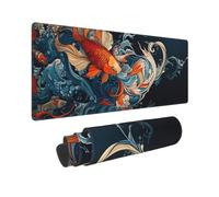 Alfombrilla Ratón Gaming XXL 1400x700mm Alfombrilla de ratón Grande, pez Rojo Mouse Pad XXL, con Bordes Cosidos y Base de Goma Antideslizante Mousepad Gaming, para PC, Jugadores, Oficina, P12861