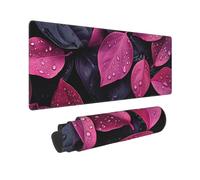 Alfombrilla Ratón Gaming XXL 800x400mm Alfombrilla de ratón Grande, Hojas Rosadas Mouse Pad XXL, con Bordes Cosidos y Base de Goma Antideslizante Mousepad Gaming, para PC, Jugadores, Oficina, P10782