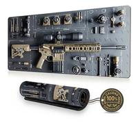 Alfombrilla Ratón Gaming XXL 900×400 mm - Mouse Pad para Gamer Profesional - Desk Mat Antideslizante - Tapete Escritorio de Caucho Natural con Superficie de Alta Velocidad y Precisión